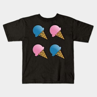 2 Flavor Ice Cream Pattern - Cotton Candy Palette Kids T-Shirt